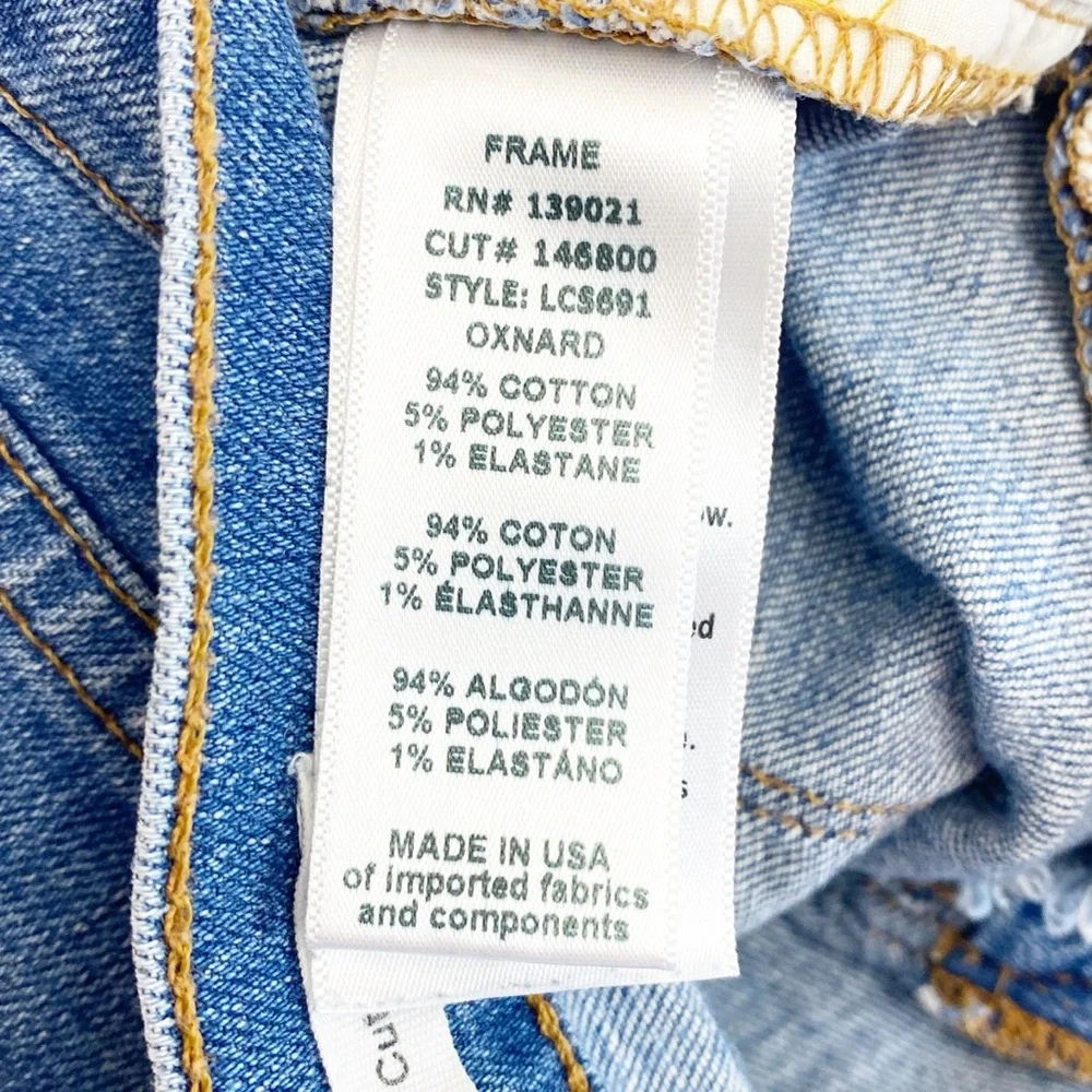 Frame Denim Le Cutoff Denim Jean Shorts Distressed Oxnard Blue Light Wash